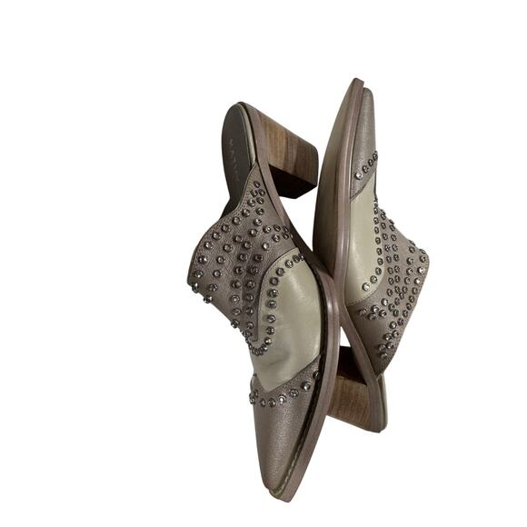 Studded Leather Pointed Toe Mules Size 7 - Picture 5 of 11